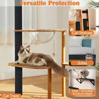 Cat Scratch Furniture Protector - 118" x 13.8" Trimmable Self-Adhesive Cats Claws Scratch Pads, DIY Cat Climbing Couch Protector for Scratch Post Cat Tree Replacement Indoor (Black)