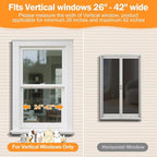 Cat Window Box Catio, Outdoor Indoor Cat Enclosure with Clear Panels, Mesh Sides & PVC Curtain, Universal Window Perch for Windows 25"–43", Window Catio for Sunbathing, Napping & Overlooking,Walnut