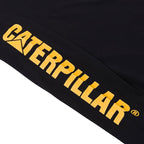 Caterpillar Trademark Banner Long Sleeve Tee Shirts for Men with Center Back Neck Wire Management Loop and Cat Workwear Logo
