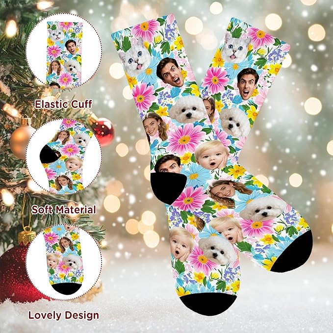 Artsadd Custom Pajamas for Women Men Family, Personalized Face Pjs Pajama Pants, Funny Pet Photo Loungewear Sleepwear Jammies