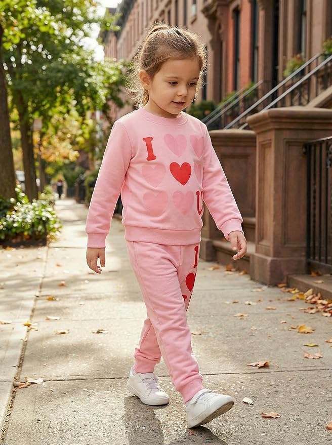 Little Girls Unicorn Outfits 2 Piece Kids Ruffle Sleeve Sweatshirt + Leggings Fall Leopard Clothing Sets 2-10 Years Old