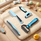 Patelai 4 Pieces Dematting Comb for Dogs Pets Grooming Tools for Dogs and Cats - Fine Tooth Comb, Deshedding Tool & Double-sided Tools Set Ideal for Long/short Hair, Knot Removal