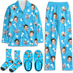 Artsadd Custom Pajamas for Women Men Family, Personalized Face Pjs Pajama Pants, Funny Pet Photo Loungewear Sleepwear Jammies