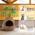 Eggloa6 Hidden Cat Litter Box with Artificial Plants - Egg-Shaped Enclosure Includes Scoop, Discreet Furniture for Home Decor, DIY Assembly Cat Litter Box Cabinet for Living Room (Coffee)