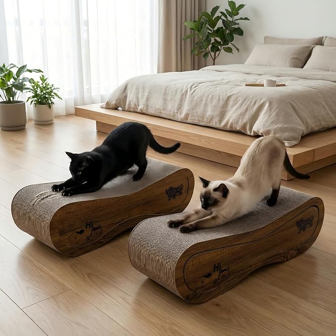 Cat Scratcher, 2 in 1 Cat Scratching Board, Cat Cardboard, Scratch Lounger for Cats as Beds & Furniture, Large, 27.44 x 9.06 x 9.06 inch