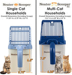 Neater Pet Brands Neater Scooper Standard Cat Litter Scoop, 15 Refill Bags – Mess-Free Cat Litter Scooper with Bag, Spill-Proof Kitty Box Sifter, Bin Doubles as Scoop Holder, For Single-Cat Households