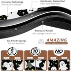 Halloween Pet Feeding Mat,Ghosts Absorbent Quick-Dry Cat Dog Food and Water Bowl Mats,Non-Slip Rubber Backing Mat,Cat Dog Accessories Supplies 16"x24"