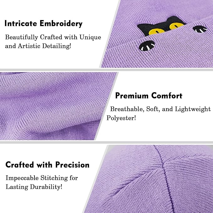 Funny Beanies Warm Knit Hats Fall Winter Black Hip Pop Knit Hat Cap for Women Men