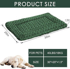 Washable Dog Bed Plush Orthopedic Outdoor Crate Mat with Non-Slip Bottom,Luxe Soft Kennel Pad for Pets,Cozy Cage Cushion & Pet Sleeping Mattress Large Sized,Medium,Small Dogs,30 x 20 inch,Green