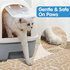 UPSKY Cat Litter Mat, Litter Trapping Mat Soft on Kitty Paws, Large Litter Box Mat 35" x 24" Scatter Control for Indoor Cats Waterproof and Extra Large Pretty Litters Carpet