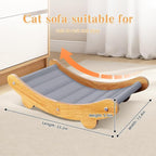 Cooling Cat Bed Hammock,Cats Cooling Mat, Comfort Gel Pet Pad, Indoor Elevated Cat Beds Chair, Curved Design, Pet Mat, Pet Furniture Couch, Wear-Resistant PVC Waterproof Fabric（Grey）