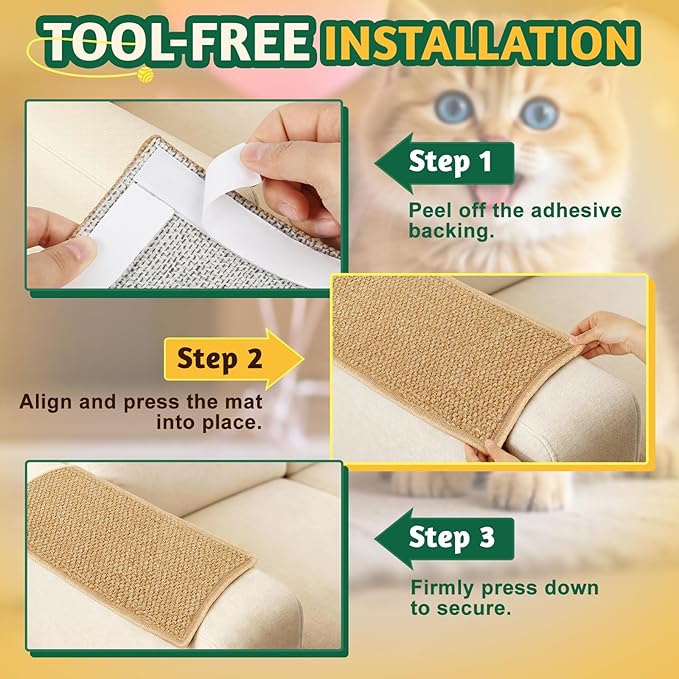 Door Protector from Cat Scratching 19.6" x 7.8" Cat Wall Corner Scratcher, Anti Scratch Door Frame Furniture Protector for Indoor Cats