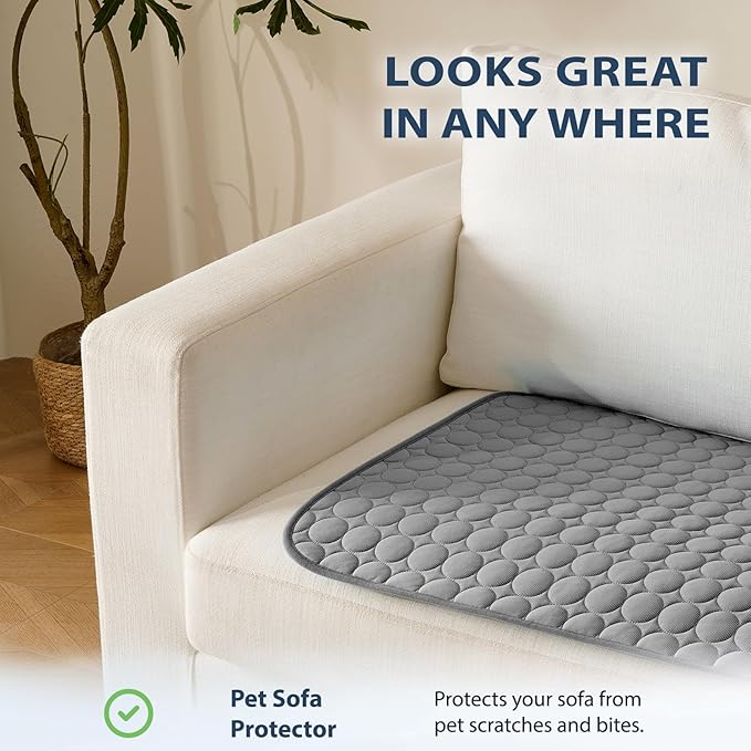 MICROCOSMOS Summer Cooling Mat & Sleeping Pad- Water Absorption Top, Materials Safe, Easy Carry, EZ Clean. Keep Cooling for Pets, Kids and Adults.(Drak Grey, 36" x24")