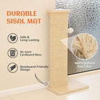 PETKARAY Couch Corner Cat Scratcher, 28'' Corner Scratching Post Cat Wall Scratcher, Sisal Scratch Pad for Sofa, Wall Furniture Protector with Toy Ball