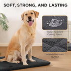 Joydeco Low Profile Dog Crate Mat Reversible Bed Pad, Washable Dog Pad Mat with Ultra Soft Fleece, Compact Design Kennel Beds Mats for Extra Large Medium Small Pets, 44" x 32" Dark Gray