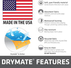 Drymate Cat Litter Box Mat, Litter Trapping Mat, Waterproof, Urine-Proof, Absorbent, Machine Washable, Soft on Paws, Contains Mess, Protects Floors, Kitten Supplies, Dark Grey, 20x28