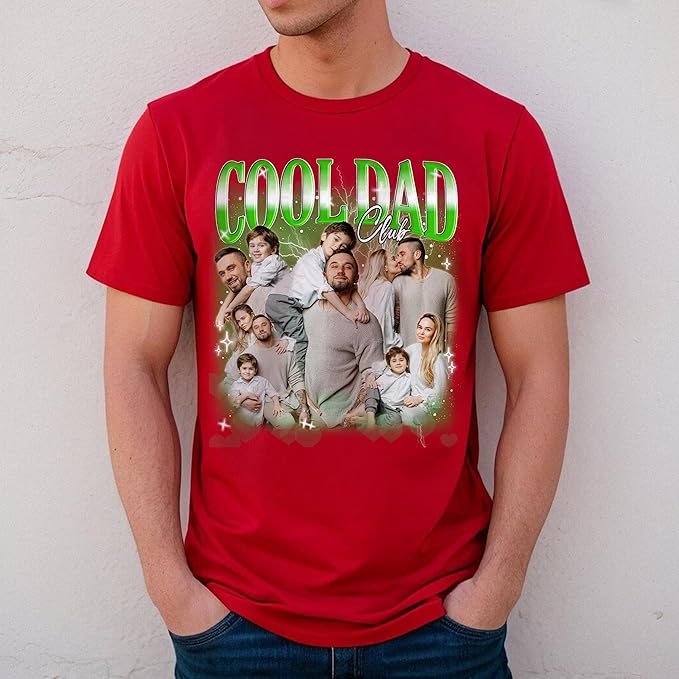 Custom Dad Shirt Personalized Picture T-Shirt for Men for New Dad Daddy Gift for Grandpa