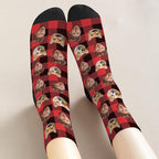 D-Story Custom Face Socks, Personalized Photo Picture on Socks, Unisex Athletic Crew Socks for Men Women