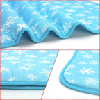 NACOCO Summer Pet Cooling Mat - Cat Dog Cushion Pad Sleeping Cool Snowflake Comfortable Soft for Pets Kids and Adults (Blue Snowflake, L)