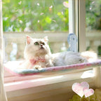 Foldable Cat Window Perch, Cordless Cat Hammock with Strong Suction Cups for Cats Inside, Gradient Color Shiny Fabric, Cute Pet Seat Bed for Kittens with Movable Toy Hooks (Small)