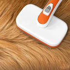Self Cleaning Slicker Brush for Dogs, Cats Deshedding Grooming Tool, Skin Friendly, Remove Loose Shedding Hair, Glides Naturally without Pulling (Orange)
