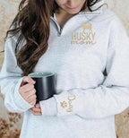 Personalized Husky Quarter Zip Sweatshirt – Custom Husky Dog Mom Hoodie – Embroidered Pet Lover Shirt – Dog Owner Gift