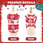 2 Pieces Teacup Dog Clothes Dog Christmas Outfit Puppy Sweater for Small Dogs Chihuahua Sweater Puppy Clothes for Extra Small Dogs Xmas Pet Cat Clothing (XX-Small)