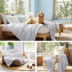 Luciphia Premium Cooling Dog Blanket Washable Q-MAX>0.5 Small Medium Large Pet Mat Puppy Cat Self-Cooling Soft Breathable Calming Throw for Sofa Crate Bed (Light Grey,29x40 inches)