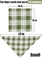 ARING PET Christmas Dog Bandanas, Green White Plaid Triangle Scarf for Puppy Small Medium Large Boy Girl Dogs-S