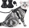 Cat Harness and Leash Set - Escape Proof, Adjustable Breathable Vest Harnesses with Reflective Strips, Easy Control & Secure Walking for Small Medium Large Cats Kitten Collar (Black, Medium)