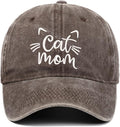 CORIRESHA Cat Mom Baseball Cap Washed Denim Cotton Adjustable Unisex Hat