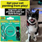 Replacement Strings for Cat Wands, 3 Pieces - Chew-Proof Metal Wire, Durable No Tangle Transparent Fishing Line and Paracord String - Heavy Chewers Refill Strings with Universal Clasps for All Toys