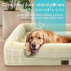 Waterproof Memory Foam Dog Beds for Small Dogs Non-Slip Orthopedic Dog Beds Washable Couch Pet Bed with Removable Cover (Beige, Small)