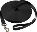 HIKISS Long Dog Leash Obedience Recall Training Agility Lead with Thickening Material for Large Dog - 15ft 20ft 30ft 50ft 100ft Training Leash (Black 20ft)