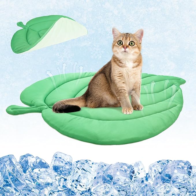 KOOLTAIL Upgrade Cat Self Cooling Mat for Summer, Reversible Thicken Pet Sleeping Blanket Pad Kennel Reusable Washable Waterproof Breathable Seat, Easy Carry Mats for Crate Car Playpen Puppy