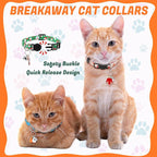 18 Pcs Holiday Cat Collars St. Patrick's Day Cat Collars with Bell Adjustable Breakaway Kitten Collar with Plastic Buckle for Holiday Pet Cat Costume,Multicolor
