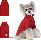 Small/Medium Dog Sweater, Warm Dog Winter Coat w/Sleeves, Comfortable High Neck Premium Dog Clothes for Schnauzer-Best for Holidays, Daily Walks M Red