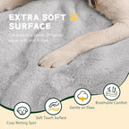 Washable Dog Bed for Crate, Ultra Soft Plush Dog Crate Pad for Medium to Large Dogs, Non Slip Cushion for Metal Crates, Indoor or Travel, 36 x 23 Inch, Gray