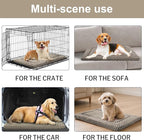 Dog Bed Crate Mat, Soft Durable Washable Anti-Slip Kennel Pad for Dogs & Cats, Reversible (Light Gray, L(35"*23"*1.5"))