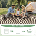 GENIMO Outdoor Rug for Patio Clearance, 8'x10' Reversible Plastic Straw Rugs, Lightweight Waterproof Modern RV Camping Mat for Camper, Balcony, Deck, Backyard, Picnic, Coffee Beige