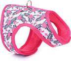 Mile High Life Dog Harness, Air Mesh Floral Vest Harness for 20 lbs Small Dogs & Cats, Easy Get on Adjustable Easy Closures Both Neck and Chest(Peony, XS Chest 14"-16")
