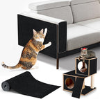 cat Scratching mat Self-Adhesive, Trimmable Furniture Protector for Couch, Sofa, Wall & Cat Trees - Durable Scratch Pad with Nano Tape, DIY Climbing Carpet for Indoor Cats (Black, 39.3"x15.8")