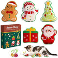 Retro Shaw Christmas Cat Toys, Xmas Catnip Toys for Indoor Cats Kitten Teeth Cleaning, Crinkly Interactive Cat Chew Nip Kitty Kicker Toy Santa Claus Trees Snowman, 5 Pack