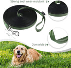 Hi Kiss Dog/Puppy Obedience Recall Training Agility Lead - 15ft 20ft 30ft 50ft 100ft Training Leash - Great for Training, Play, Camping, or Backyard(100ft,Black_Green)