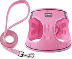 BOOMIBOO Dog Harness with Leash Set, No Pull Adjustable Reflective Step-in Puppy Pet Vest Harnesses for Small Medium Large Dogs and Cats,Pink XXS