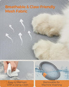 Feandrea Pet Bed, Cat Hammock, Elevated Cat Bed for Multiple Cats, with Removable Washable Mesh, for Pets up to 20 lb, Oval, Gray UPCB001G01