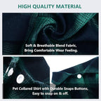 Koneseve Dog Shirt, Pet Plaid Clothes Shirt T-Shirt, Sweater Bottoming Shirt for Small Dog Cat Puppy Grid Adorable Wearing Stylish Cozy Halloween,Christmas Costumes (Green;S/Small)