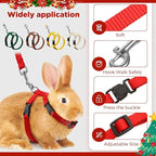 Outus 5 Pieces Adjustable Rabbit Harness and Leash Set Escape Proof Bunny Harness Vest for Pet Running Walk Jogging Bunny Cat Puppy Kitten Ferret and Other Small Pet(Vivid Color)