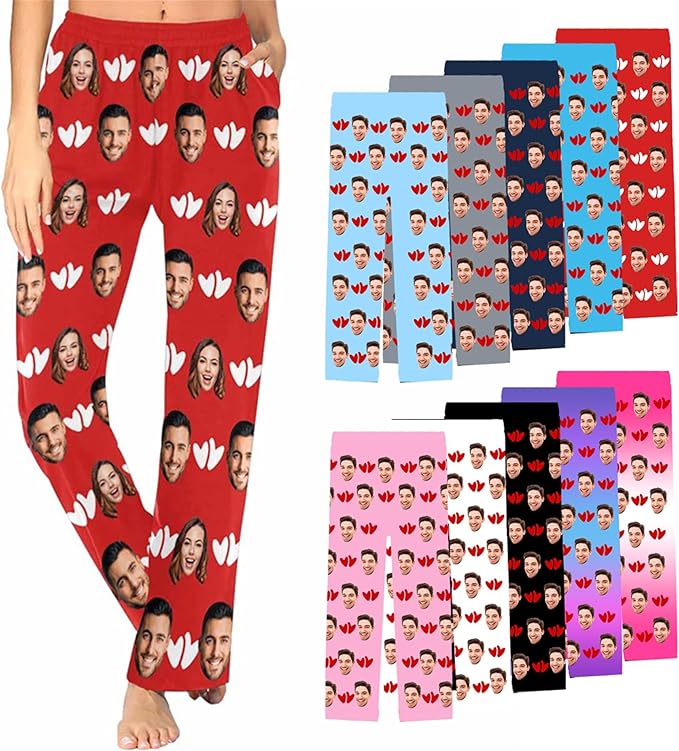 Customized Face Pajama Custom Pajama Pants with Photo for Women Mom