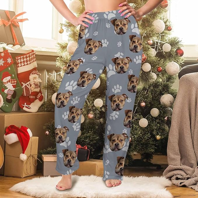 Customized Face Pajama Custom Pajama Pants with Photo for Women Mom